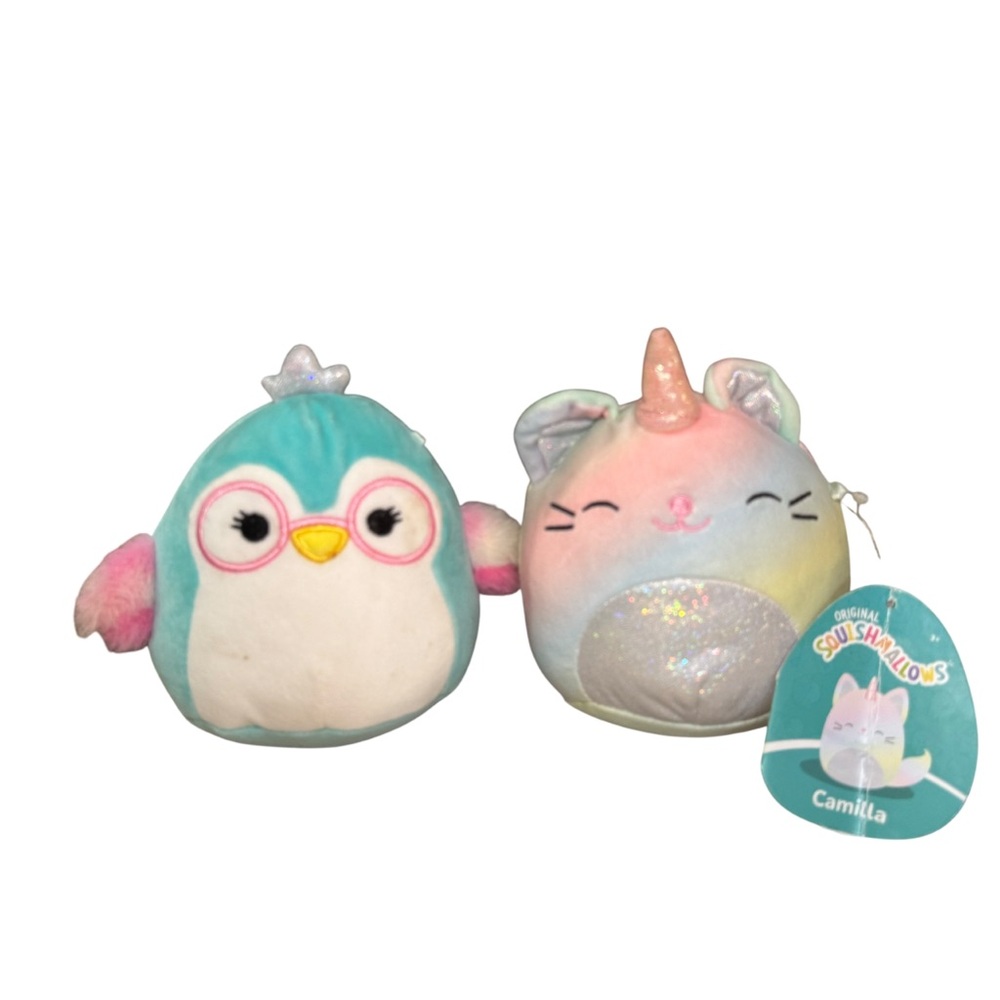 Squishmallows Penguin and Unicorn Plush Duo